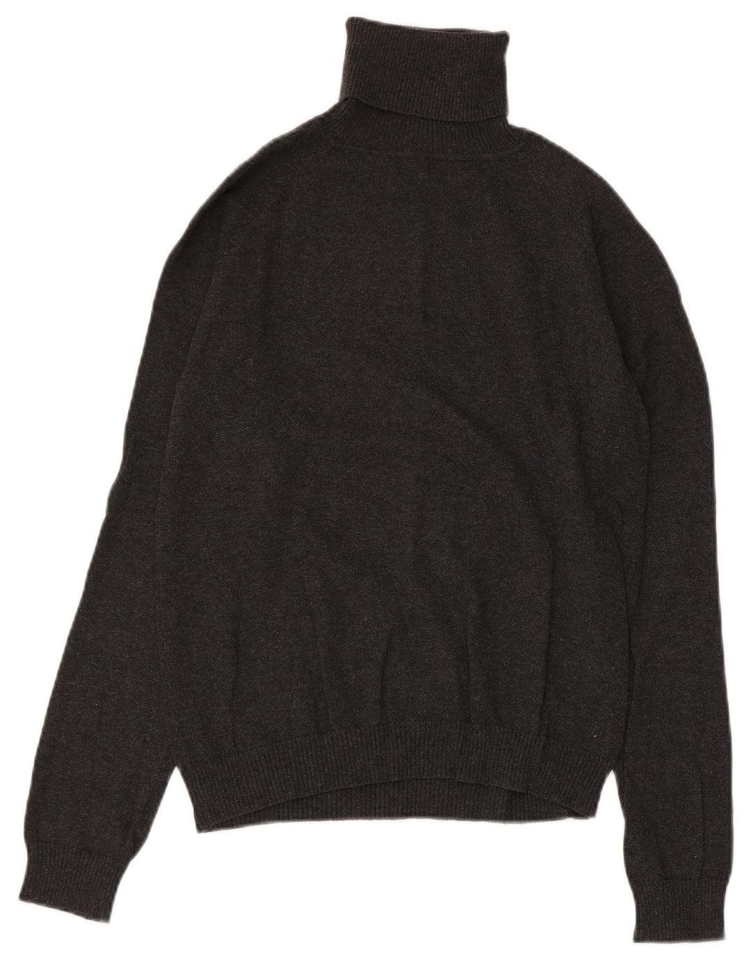 ZARA Dame Rullehals Sweater UK 18 XL Grå Bomuld