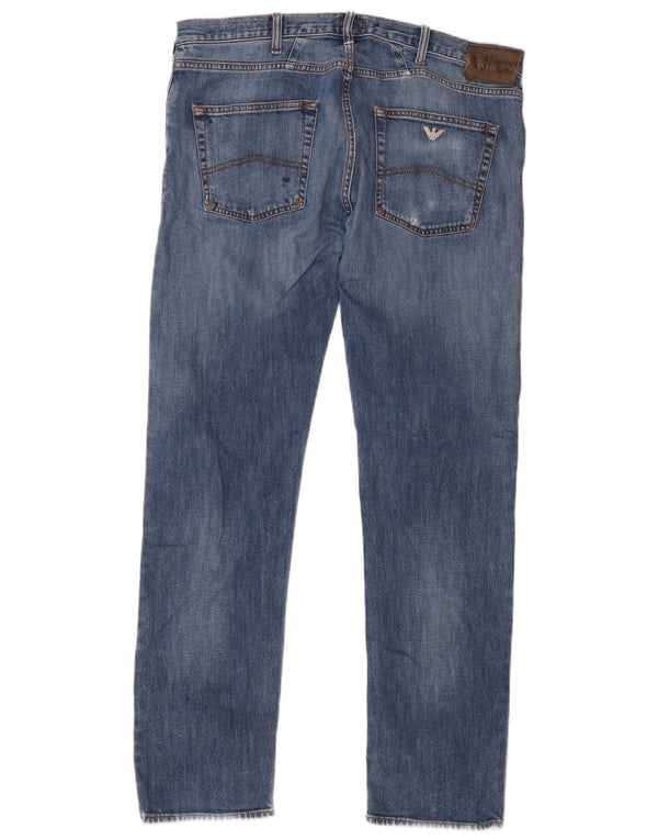 Armani Herre J45 Regular Straight Jeans W38 L34 Blå Bomuld