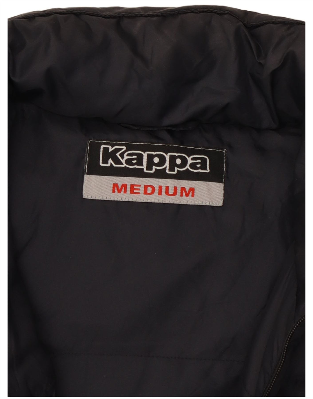KAPPA Herre hætte polstret Gilet UK 38 Medium Sort Nylon