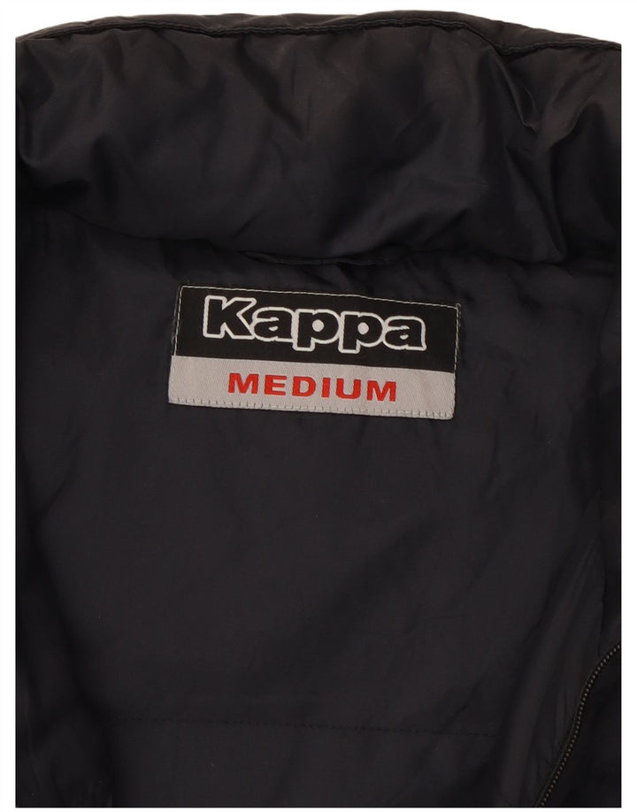 KAPPA Herre hætte polstret Gilet UK 38 Medium Sort Nylon