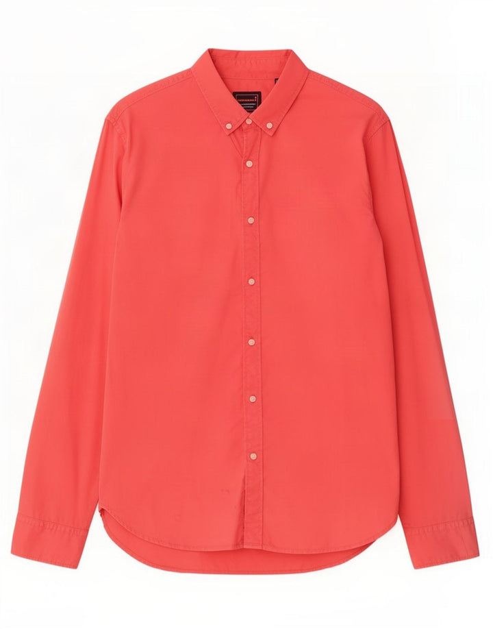 Superdry herre Regular Fit skjorte 2XL rød bomuld