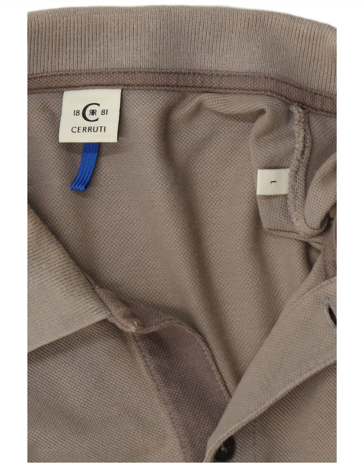 CERRUTI 1881 Herre grafisk poloshirt Stor grå bomuld