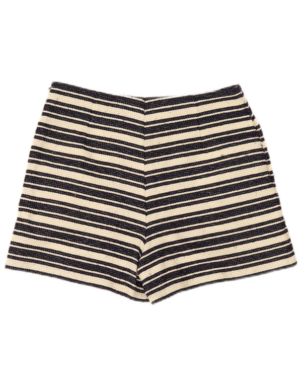 Whistles Womens High Waist Hot Pants UK 10 Small W30 Beige Striped