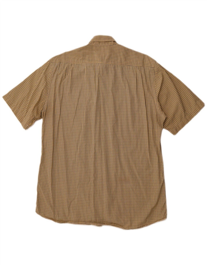 HUGO BOSS Kortærmet herreskjorte str. 40 Medium Gul ternet bomuld