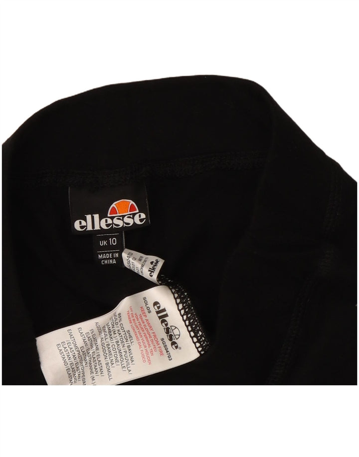 Ellesse Womens Grafiske Leggings UK 10 Small Black Bomuld
