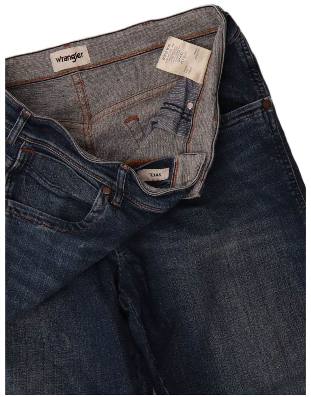Wrangler Herre Texas Straight Jeans W36 L34 Blå Bomuld