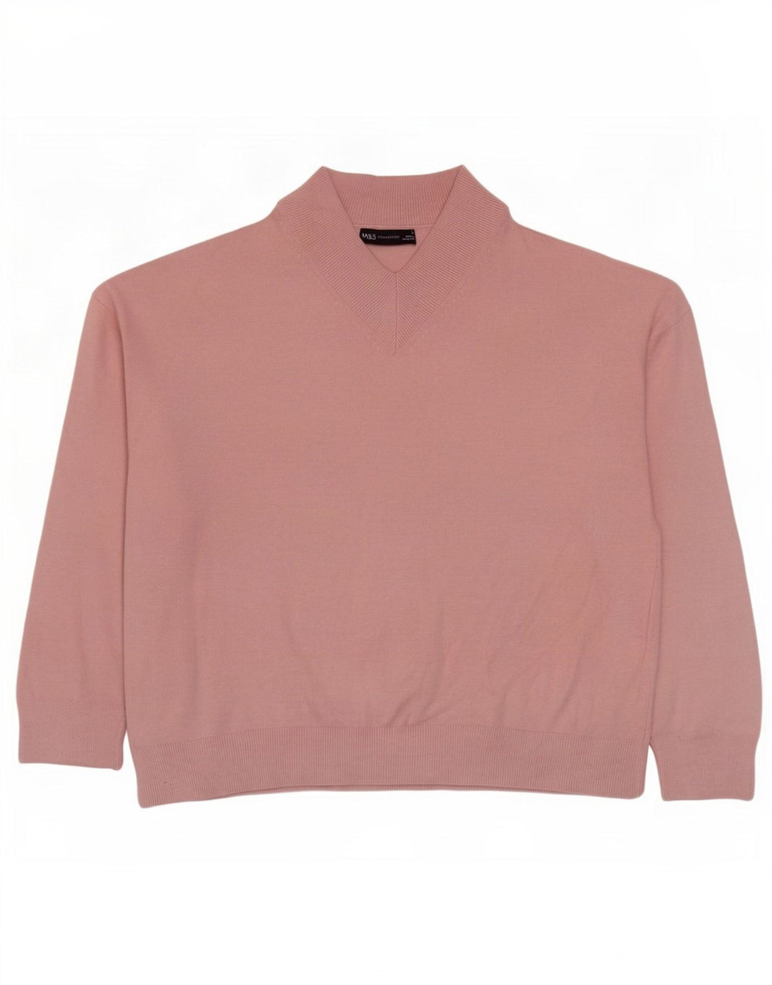 Marks & Spencer Dame Oversized V-hals sweater UK 14 Medium Pink