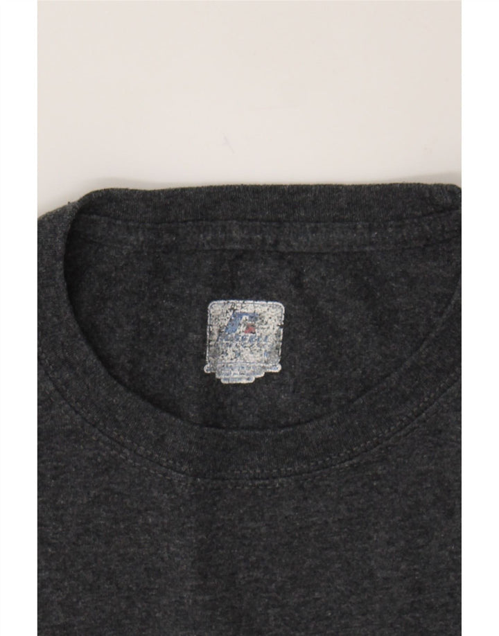 RUSSELL ATHLETIC Mens Graphic T-Shirt Top Medium Grey Vintage Russell Athletic and Second-Hand Russell Athletic from Messina Hembry 