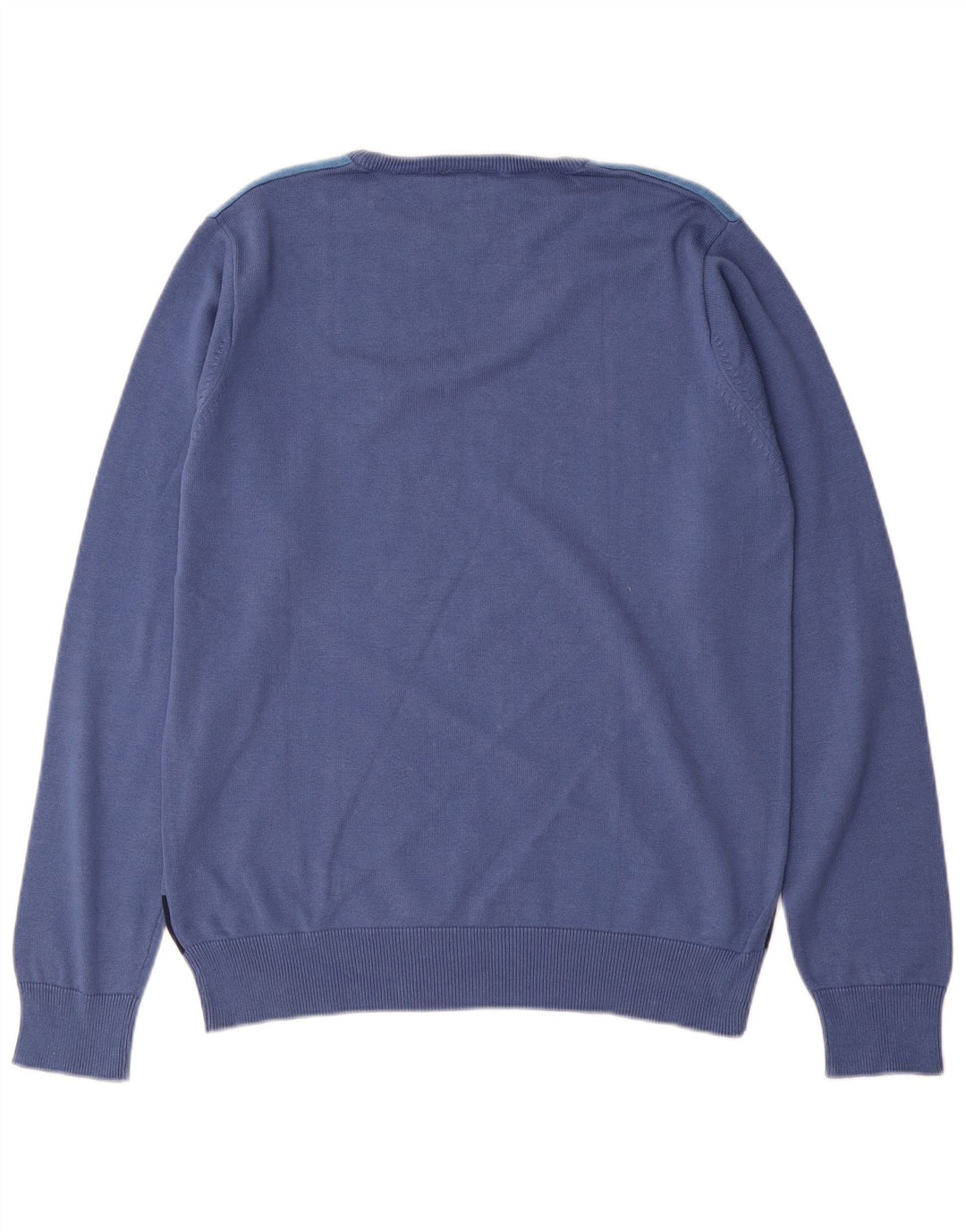 GIANMARCO VENTURI sweater med rund hals til mænd mellemblå stribet bomuld