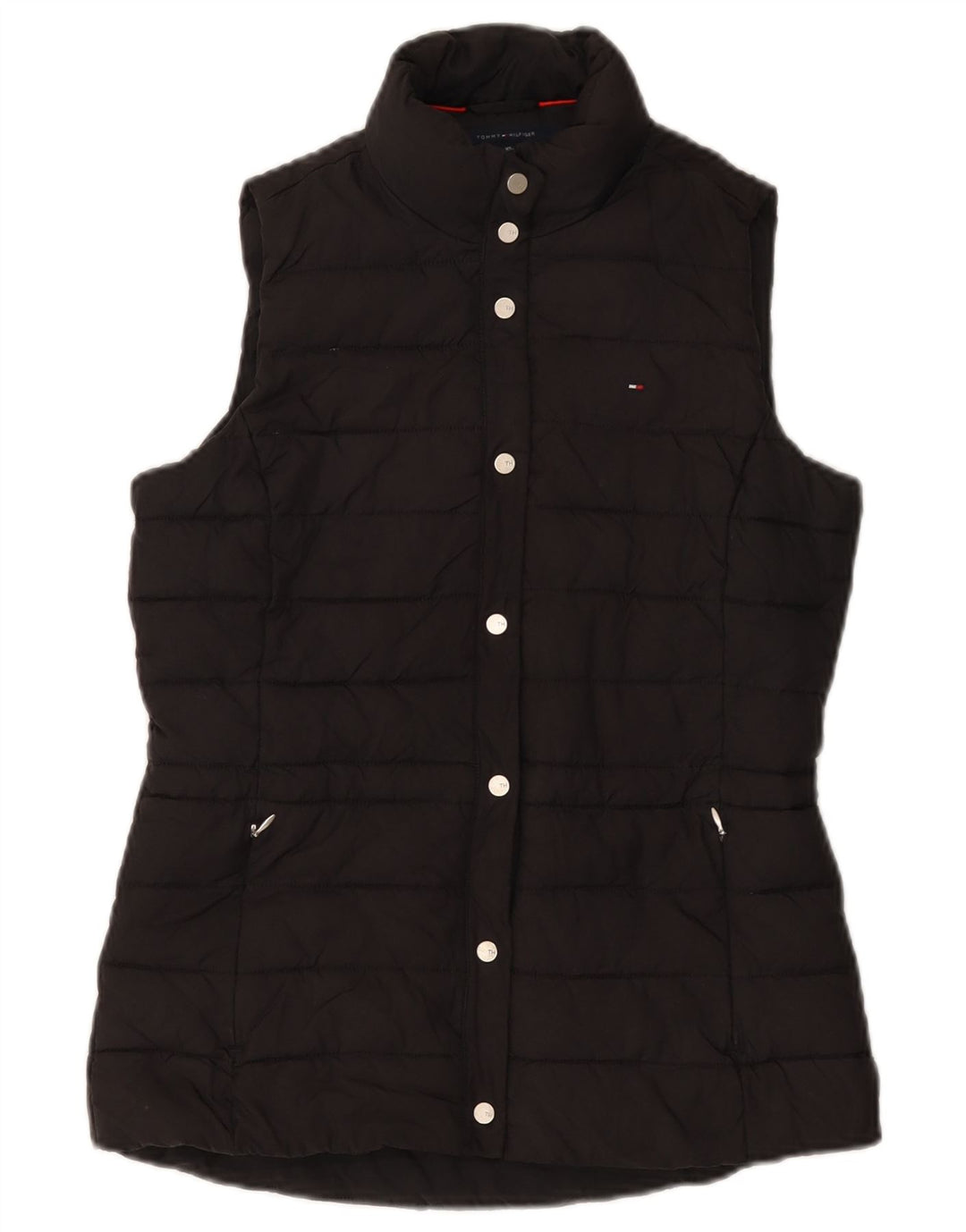 Tommy Hilfiger Dame Polstret Gilet UK 6 XS Sort Polyester
