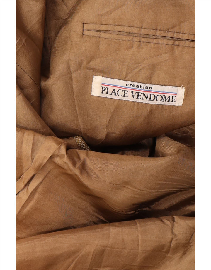 PLACE VENDOME Herre 2-knaps blazerjakke UK 40 Stor Beige Uld