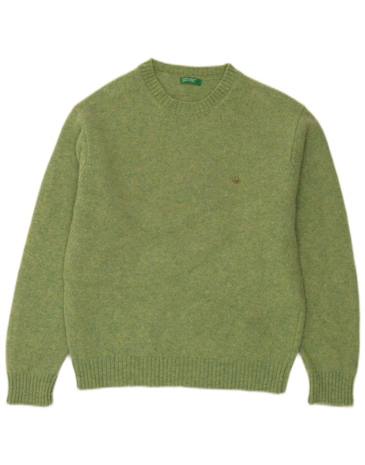 Benetton dame sweater med rund hals DK 16 Stor grøn uld