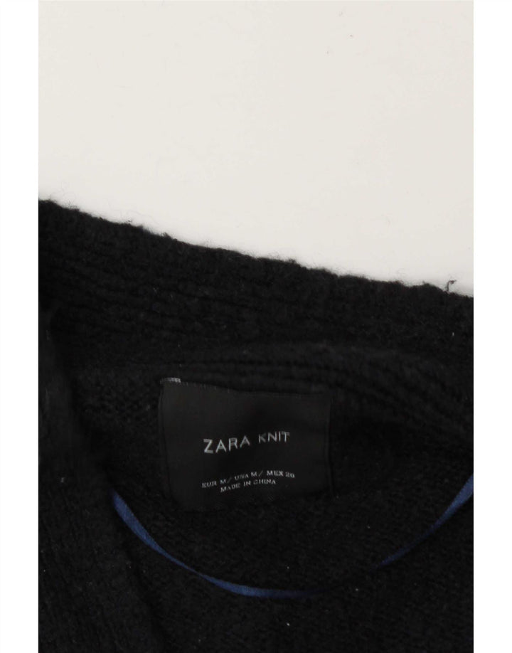 Zara Kvinders Åben Cardigan Sweater UK 14 Medium Navy Blå