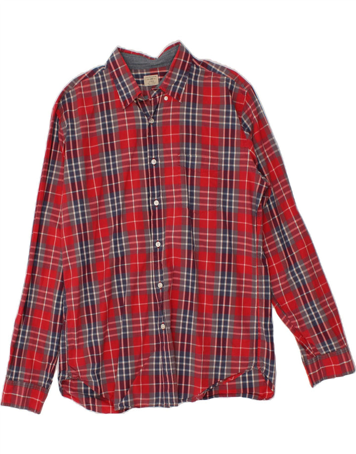J. CREW Mens Shirt Size 16 1/2 Large Red Check Cotton Vintage J. Crew and Second-Hand J. Crew from Messina Hembry 