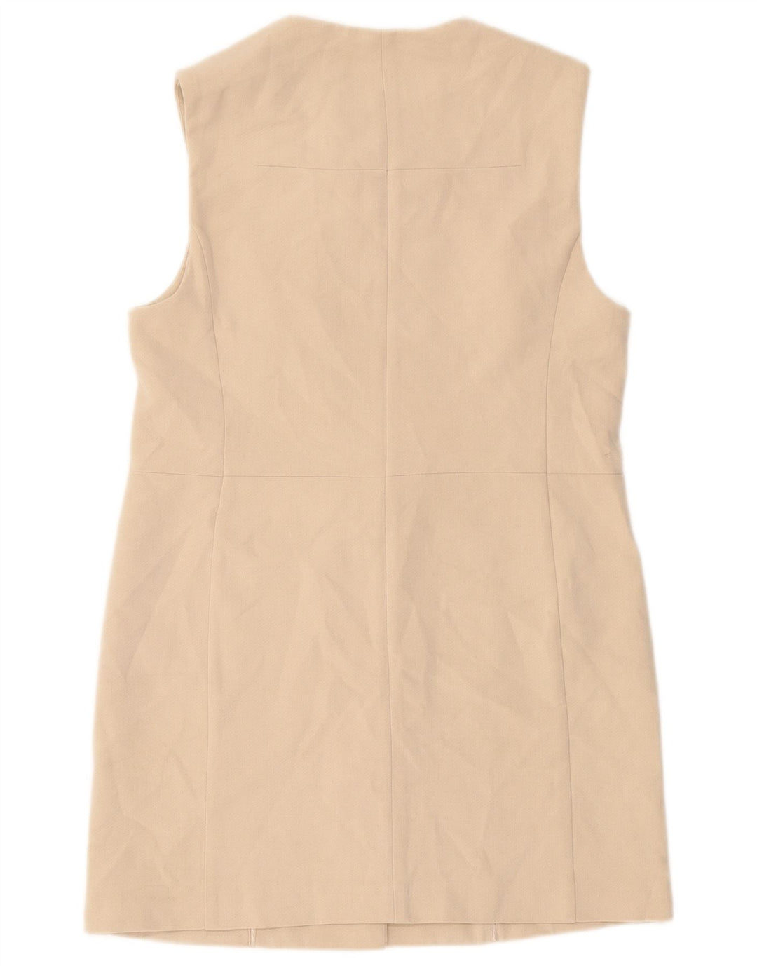 Marks & Spencer Dame Longline ærmeløs blazerjakke UK 10 Small Beige