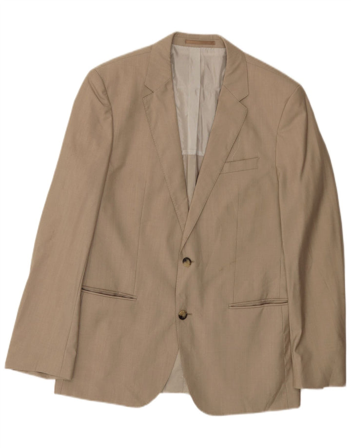 Hugo Boss Herre 2-knaps blazerjakke EU 50 Large Beige Uld