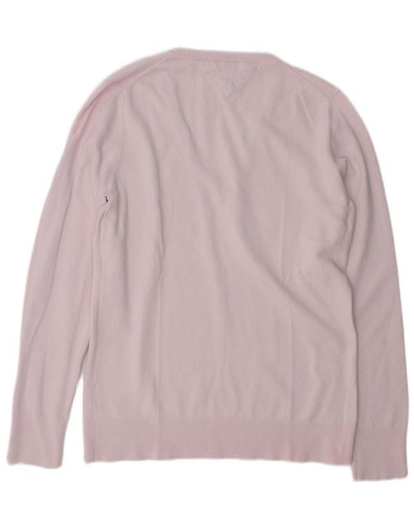 Tommy Hilfiger Dame V-hals sweater UK 16 Large Pink
