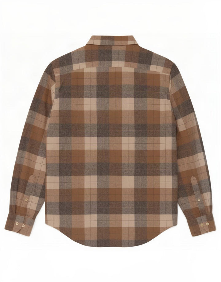 Carrera Herre Regular Fit Flanellskjorte Medium Brun Ternet Bomuld