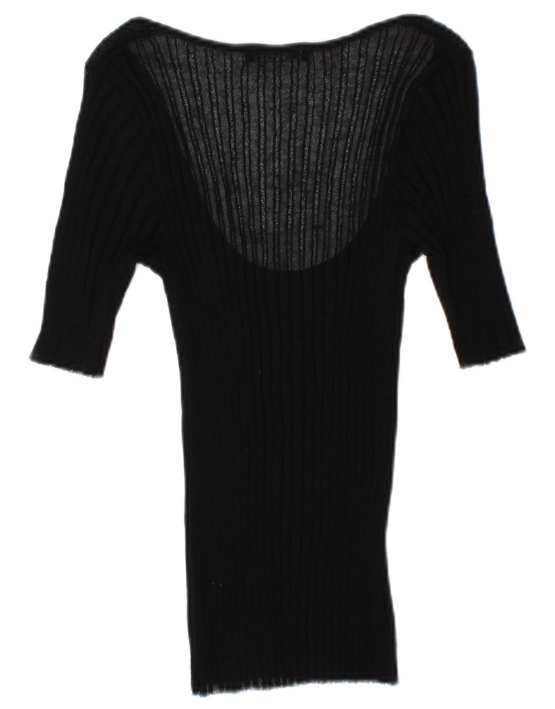 Zara Dame se Gennem 3/4 ærmet bluse Top UK 12 Medium Sort