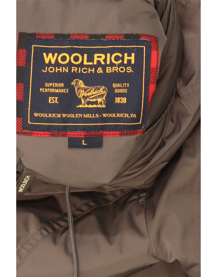 Woolrich Dame Overfrakke UK 16 Large Khaki