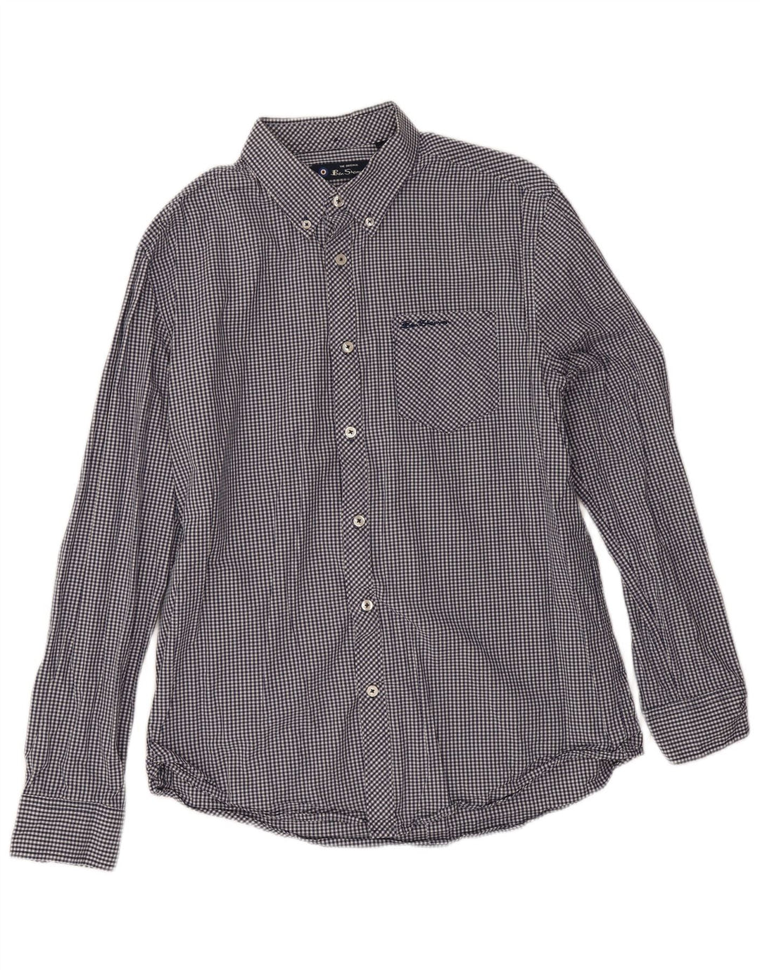 Ben Sherman herreskjorte stor marineblå Gingham bomuld