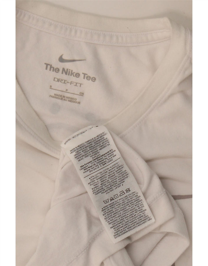 NIKE Herre Dri Fit grafisk T-shirt Top Lille hvid bomuld