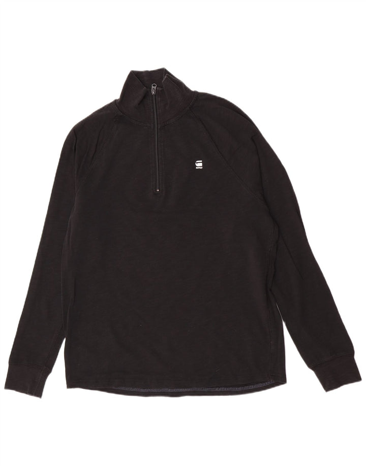 G-Star Herre Zip Neck Top Langærmet Stor Sort
