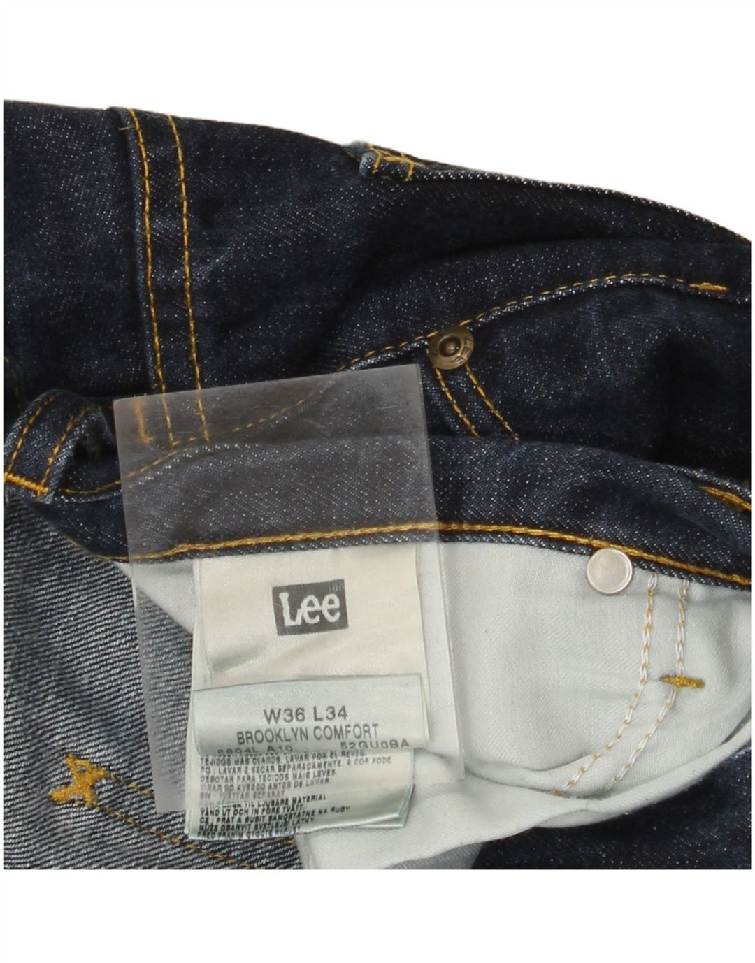 LEE Mens Brooklyn Comfort Straight Jeans W36 L34 Marineblå Bomuld