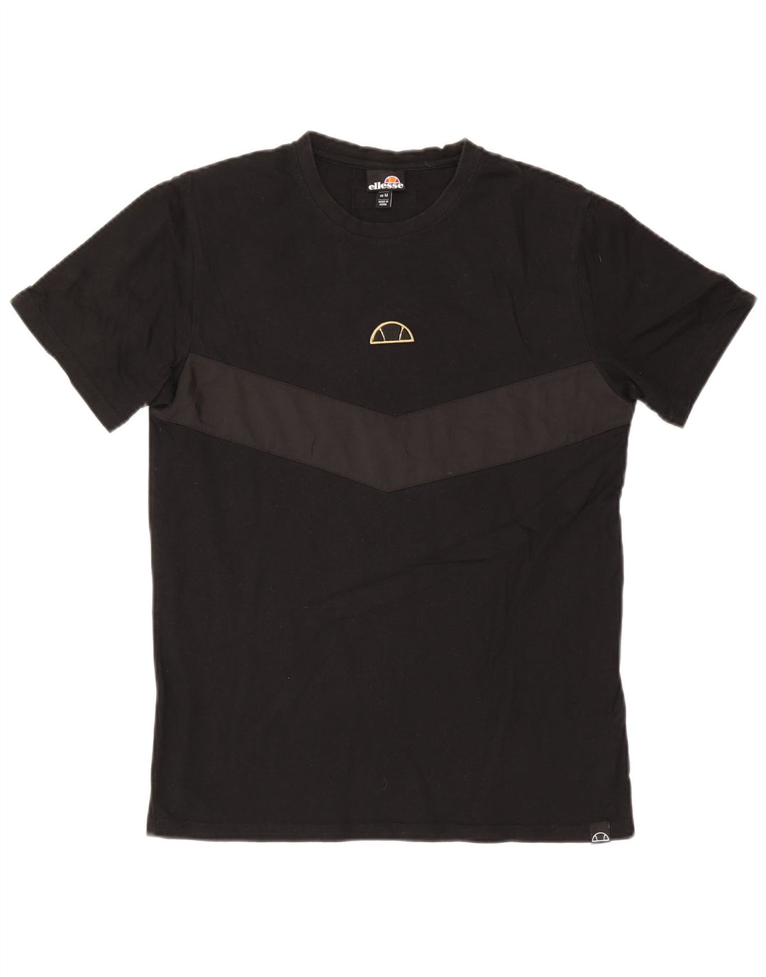 Ellesse Herre Grafisk T-Shirt Top Medium Sort Colourblock