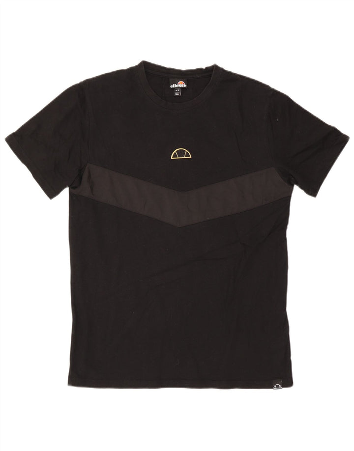 Ellesse Herre Grafisk T-Shirt Top Medium Sort Colourblock
