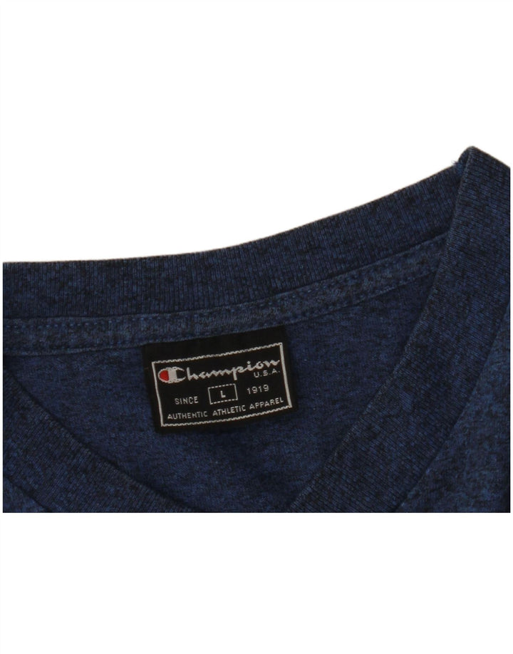 Champion Herre T-Shirt Top Stor Blå Flecked