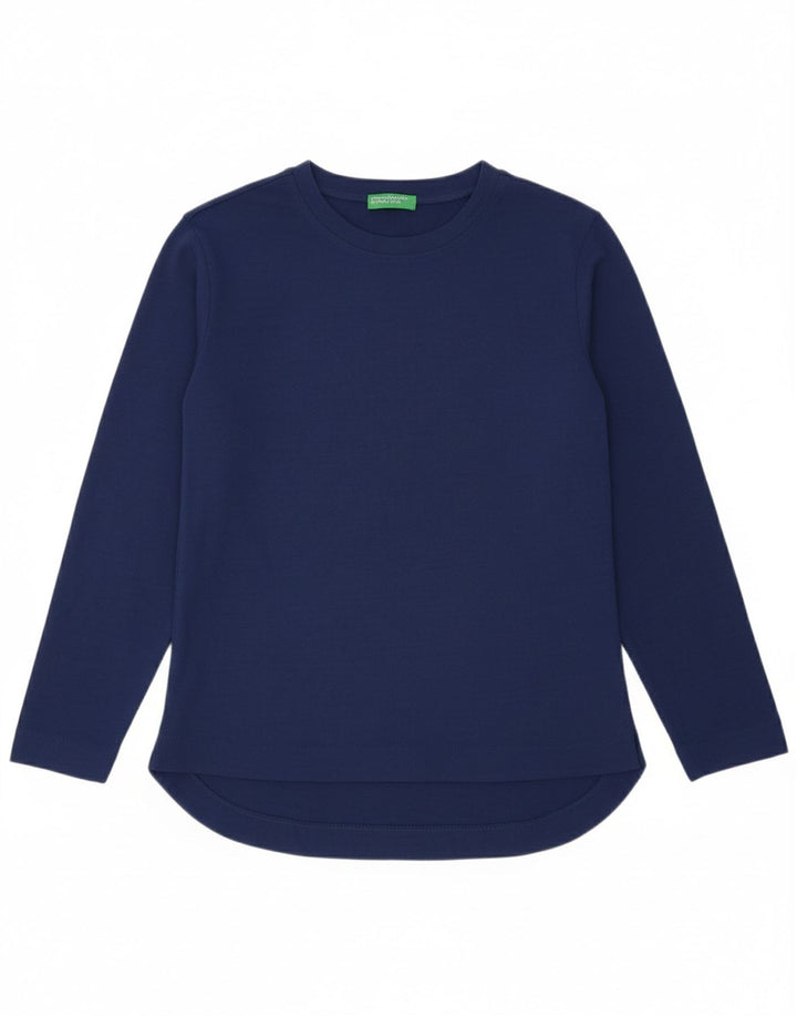 BENETTON Womens Top Long Sleeve UK 18 XL Blue Cotton