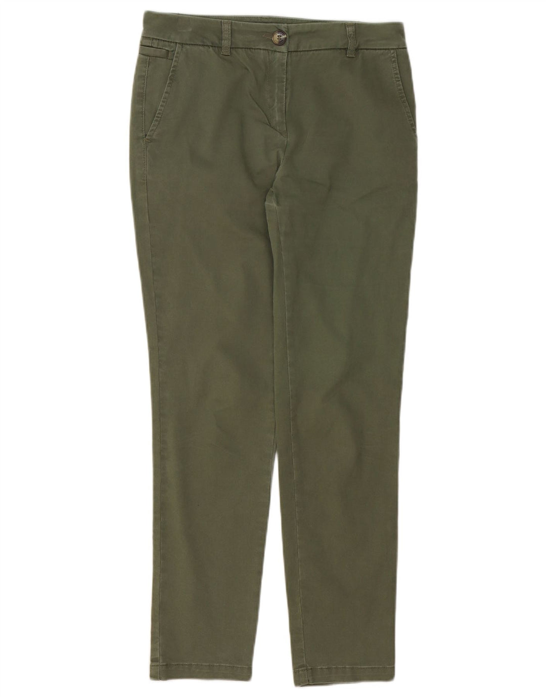 MONSOON Dame Slim Chino Bukser UK 8 Small W28 L28 Khaki Bomuld