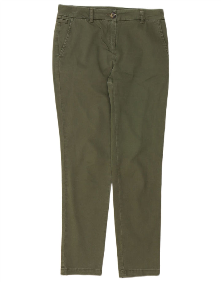 MONSOON Dame Slim Chino Bukser UK 8 Small W28 L28 Khaki Bomuld