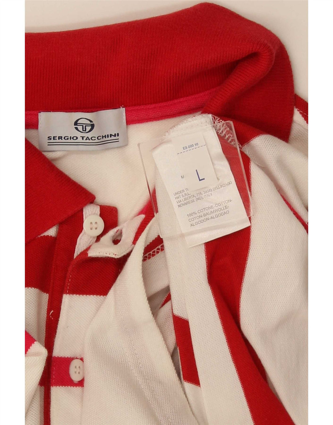 Sergio Tacchini herre poloskjorte stor rødstribet bomuld