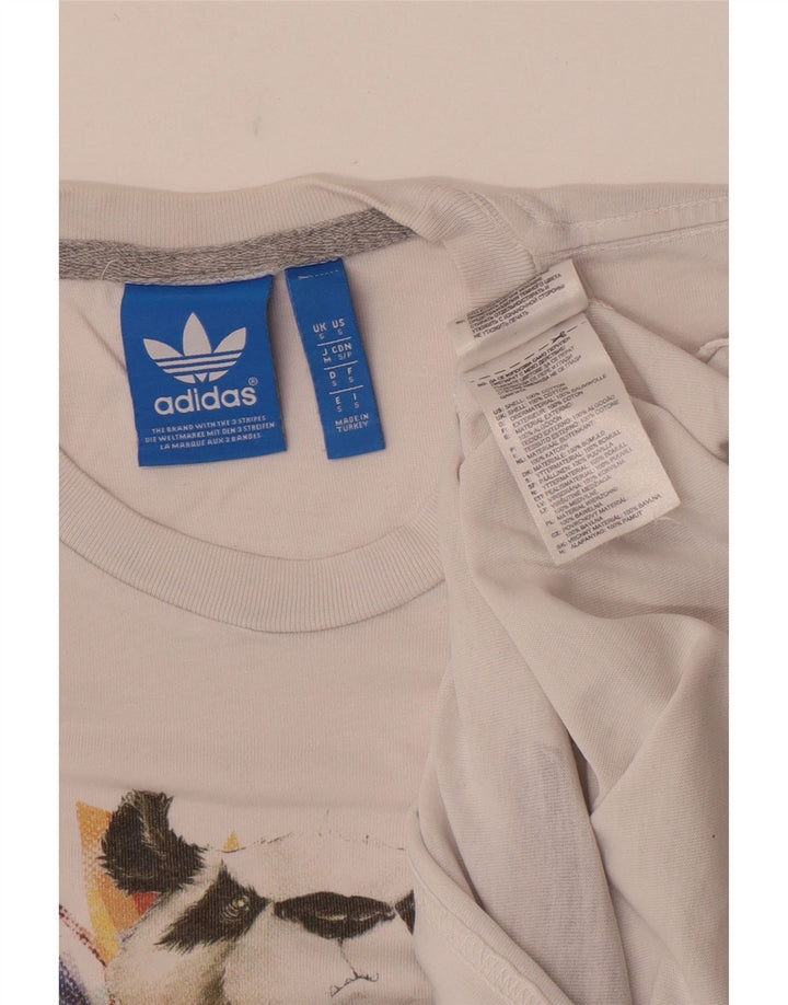Adidas Grafisk T-shirt top til mænd, lille hvid bomuld