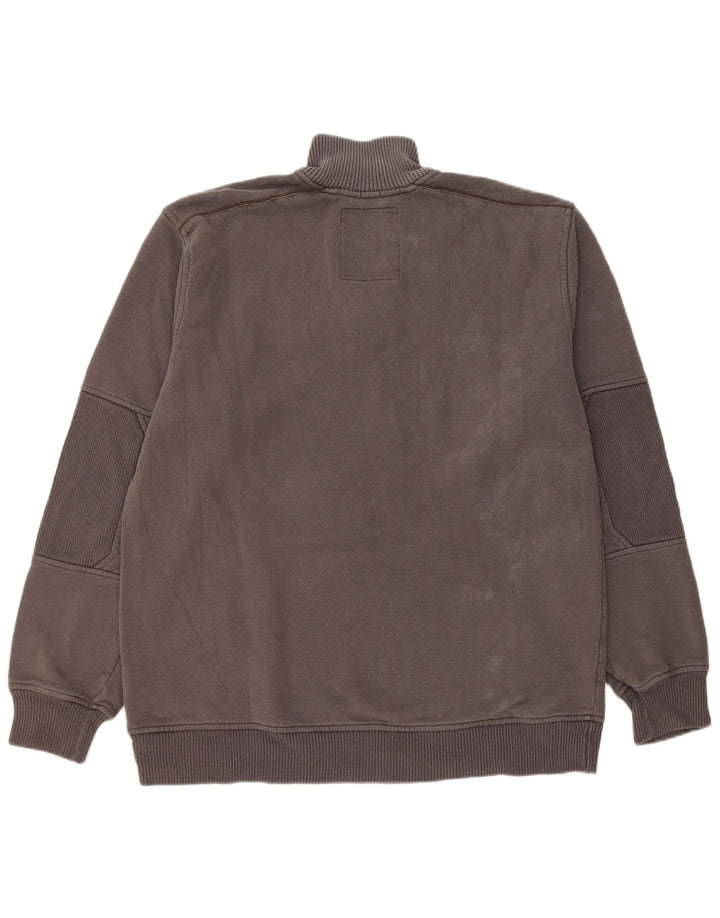 Champion Herre Zip Neck Sweatshirt Jumper 2XL Grå Bomuld