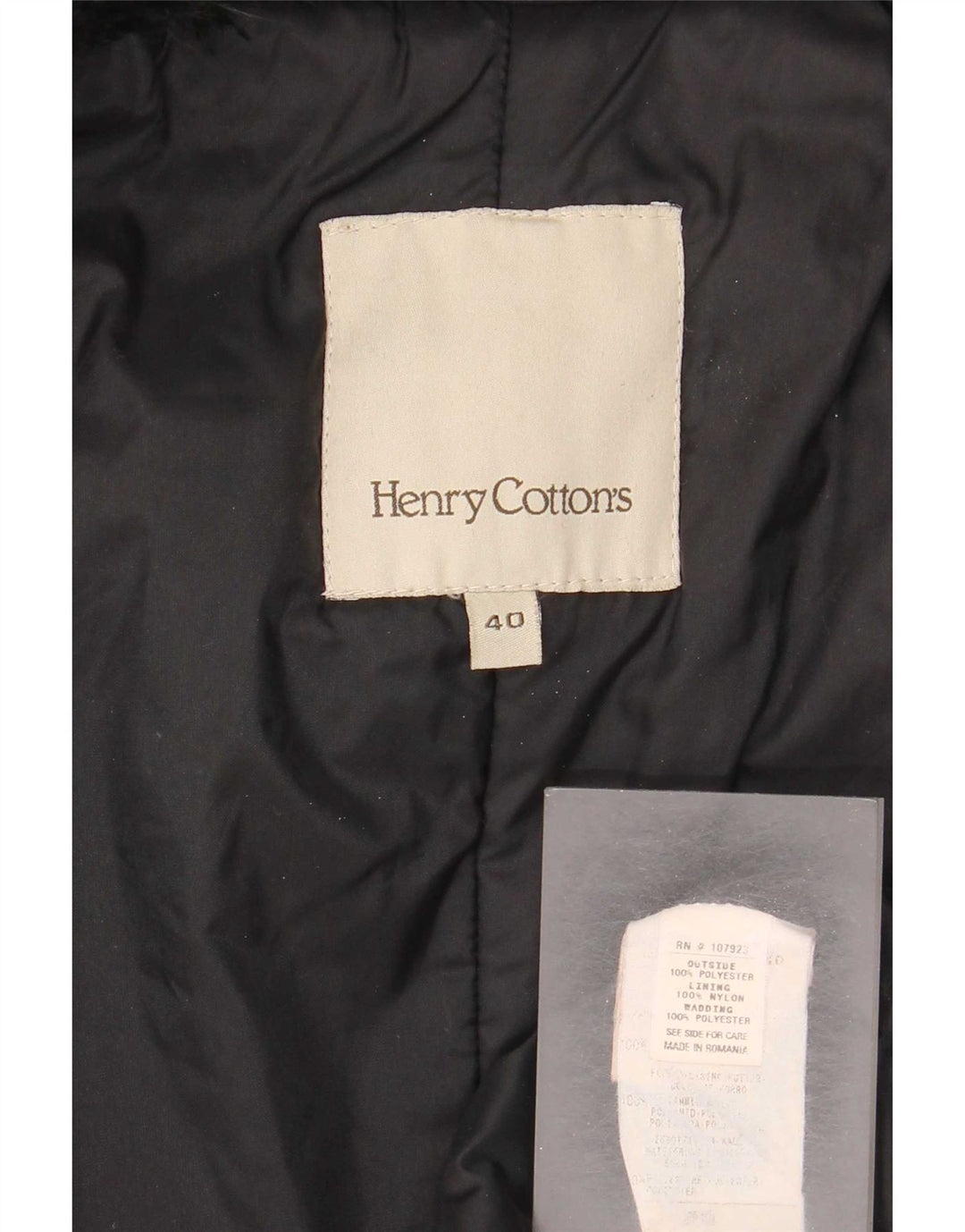 Henry Cottons Dame Overfrakke IT 40 Lille Sort Polyester