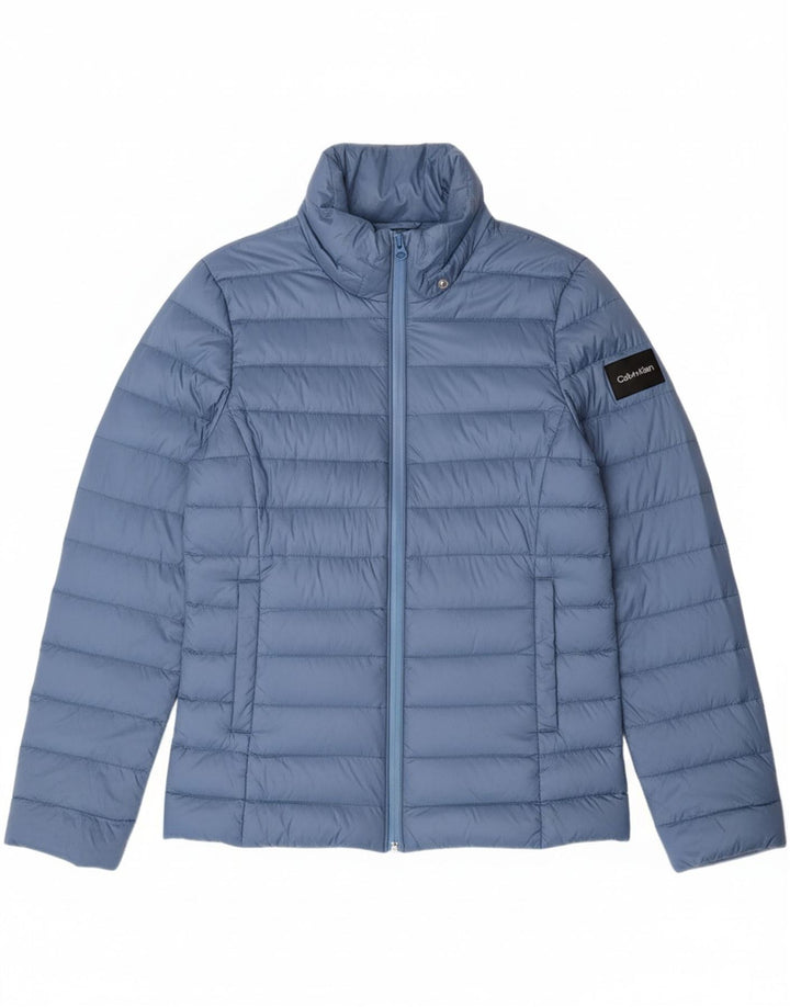 CALVIN KLEIN Womens Padded Jacket UK 14 Medium Blue Polyamide Vintage Calvin Klein and Second-Hand Calvin Klein from Messina Hembry 