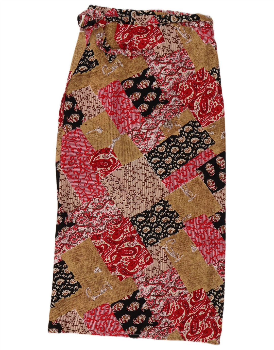 VINTAGE Wrap Maxi Nederdel til kvinder W30 Medium Flerfarvet Patchwork Viscose