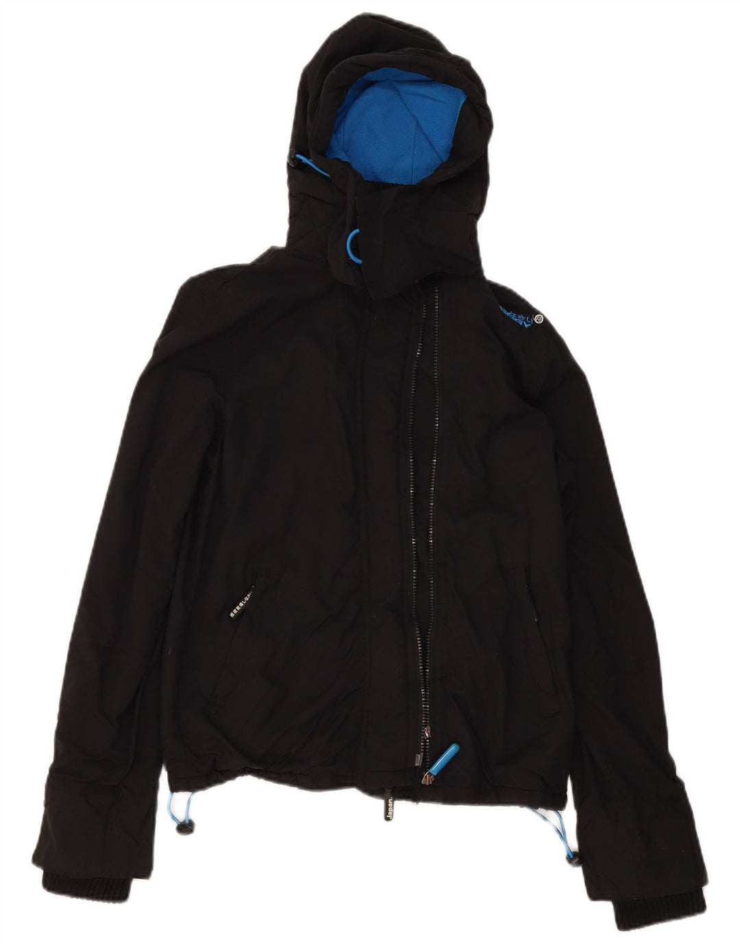 Superdry vindjakke til kvinder med hætte vindjakke UK 10 Small Black