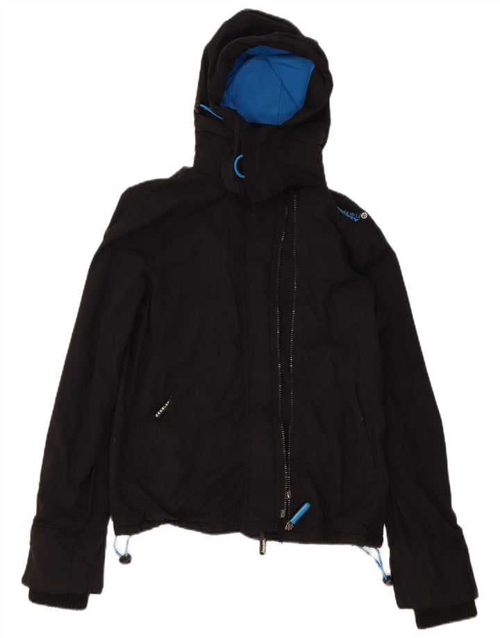 Superdry vindjakke til kvinder med hætte vindjakke UK 10 Small Black