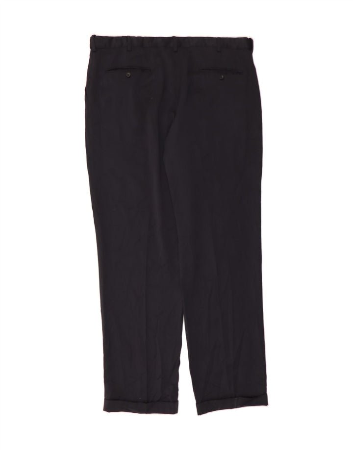 IZOD Mens Pegged Suit Trousers W42 L36 Black Polyester Vintage Izod and Second-Hand Izod from Messina Hembry 