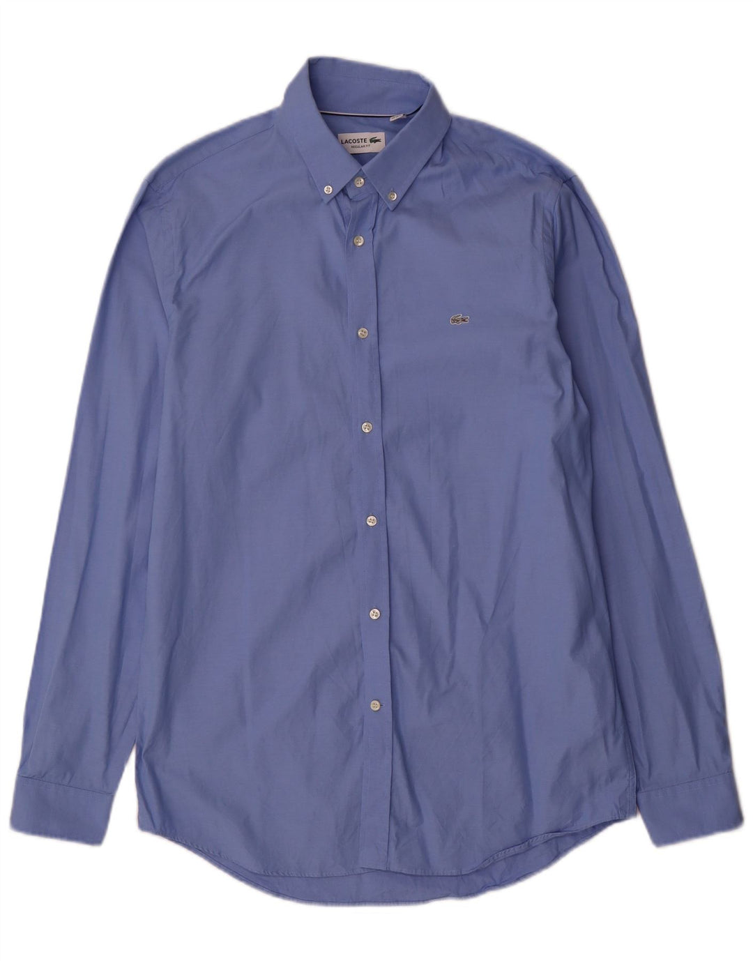 Lacoste Herre Regular Fit Skjorte Størrelse 40 15 1/2 Medium Blue Bomuld