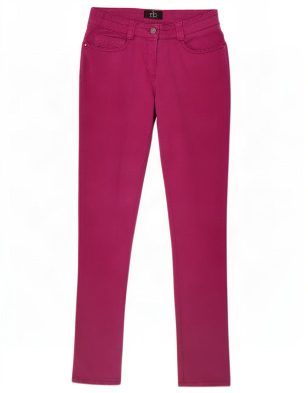 Roccobarocco Womens Low Waist Casual Trousers IT 42 Medium W28 L32 Pink