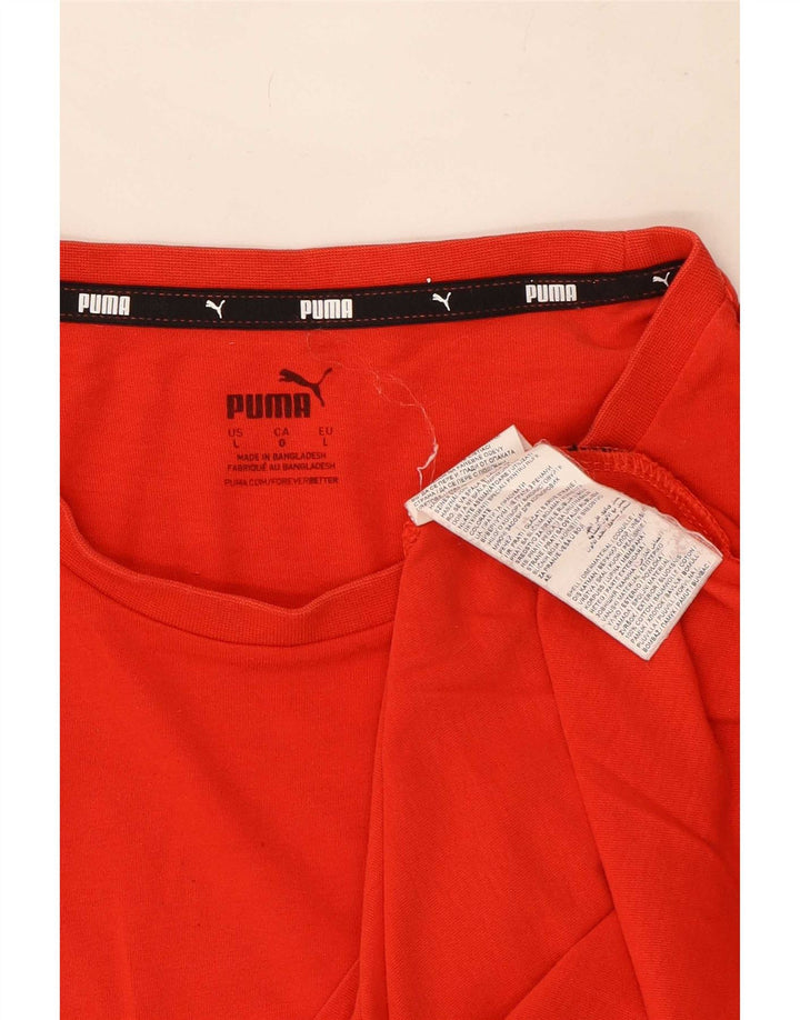 Puma Herre Grafisk T-Shirt Top Stor Rød Bomuld