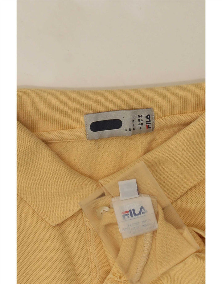 Fila Herre Polo Shirt IT 54 Stor Gul Bomuld