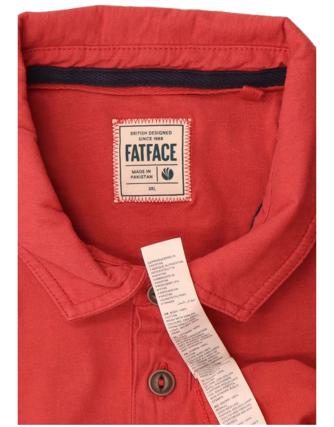 Fat Face Herre Polo Shirt 2XL Rød Bomuld