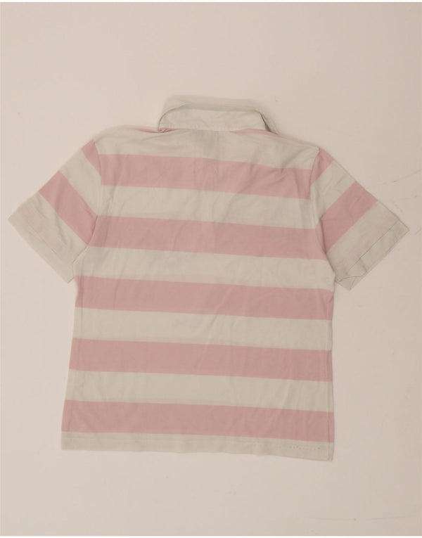 Paul & Shark Grafisk poloshirt til kvinder UK 14 Medium Pink Stribet bomuld