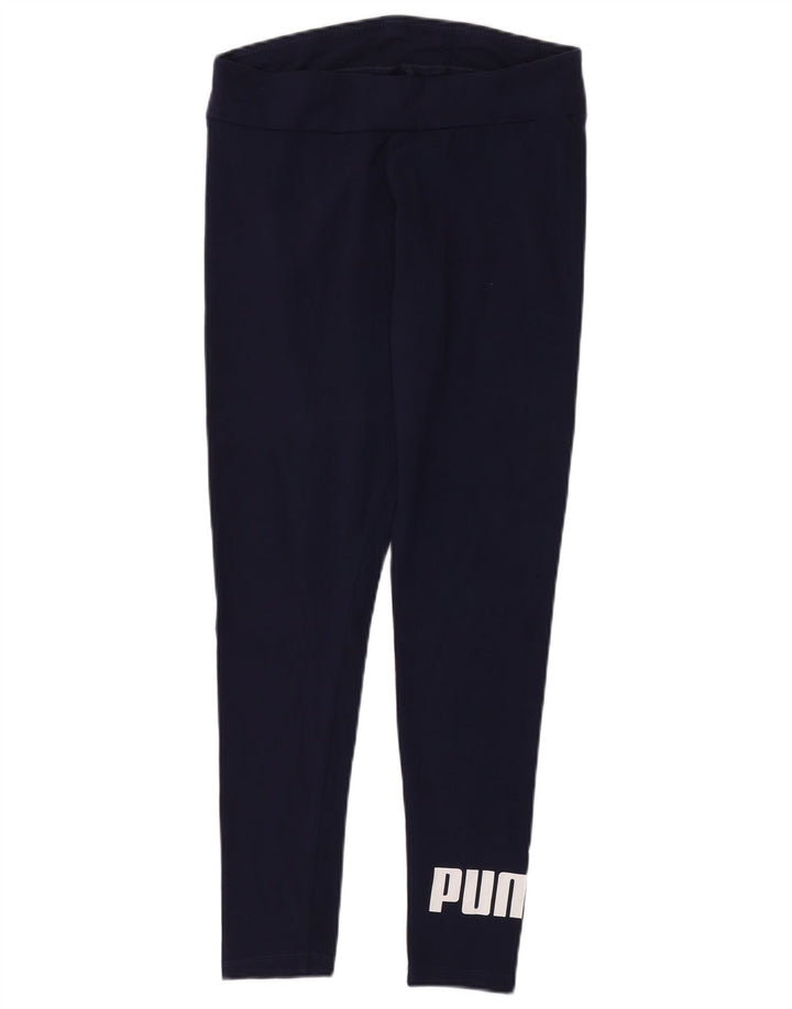 Puma Grafiske Leggings til kvinder UK 12 Mellem marineblå bomuld